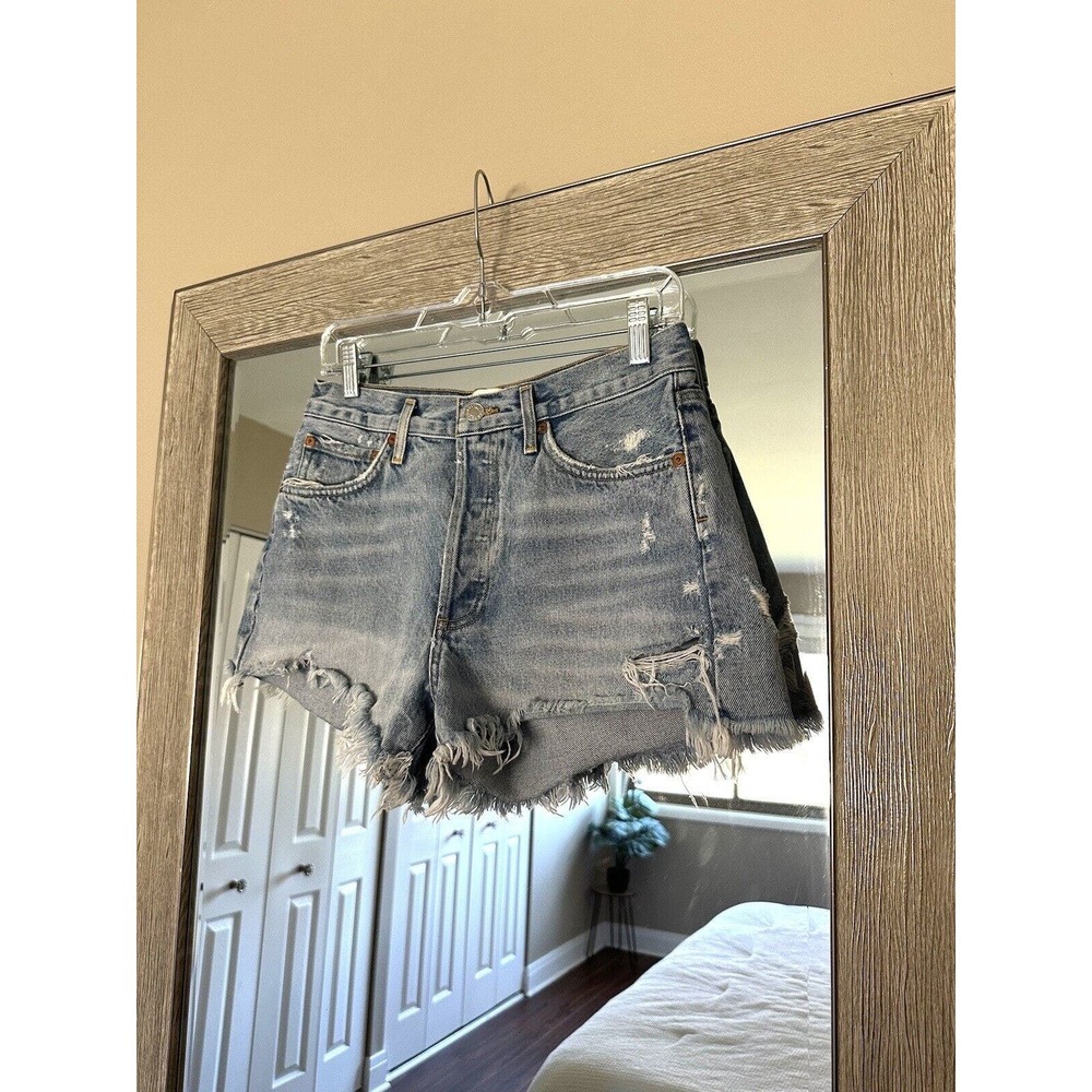 AGOLDE 100% Cotton Distressed Raw Hem Cutoff Shorts Size 27